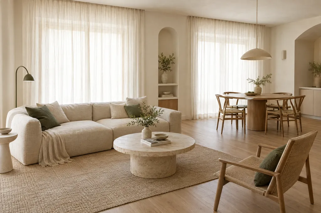 Visualisation of the living room, apartment 1